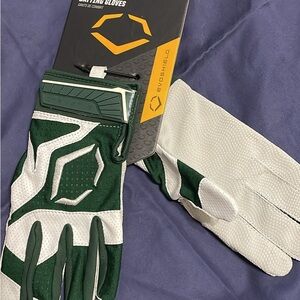 Youth/Small Batting Gloves Green and White